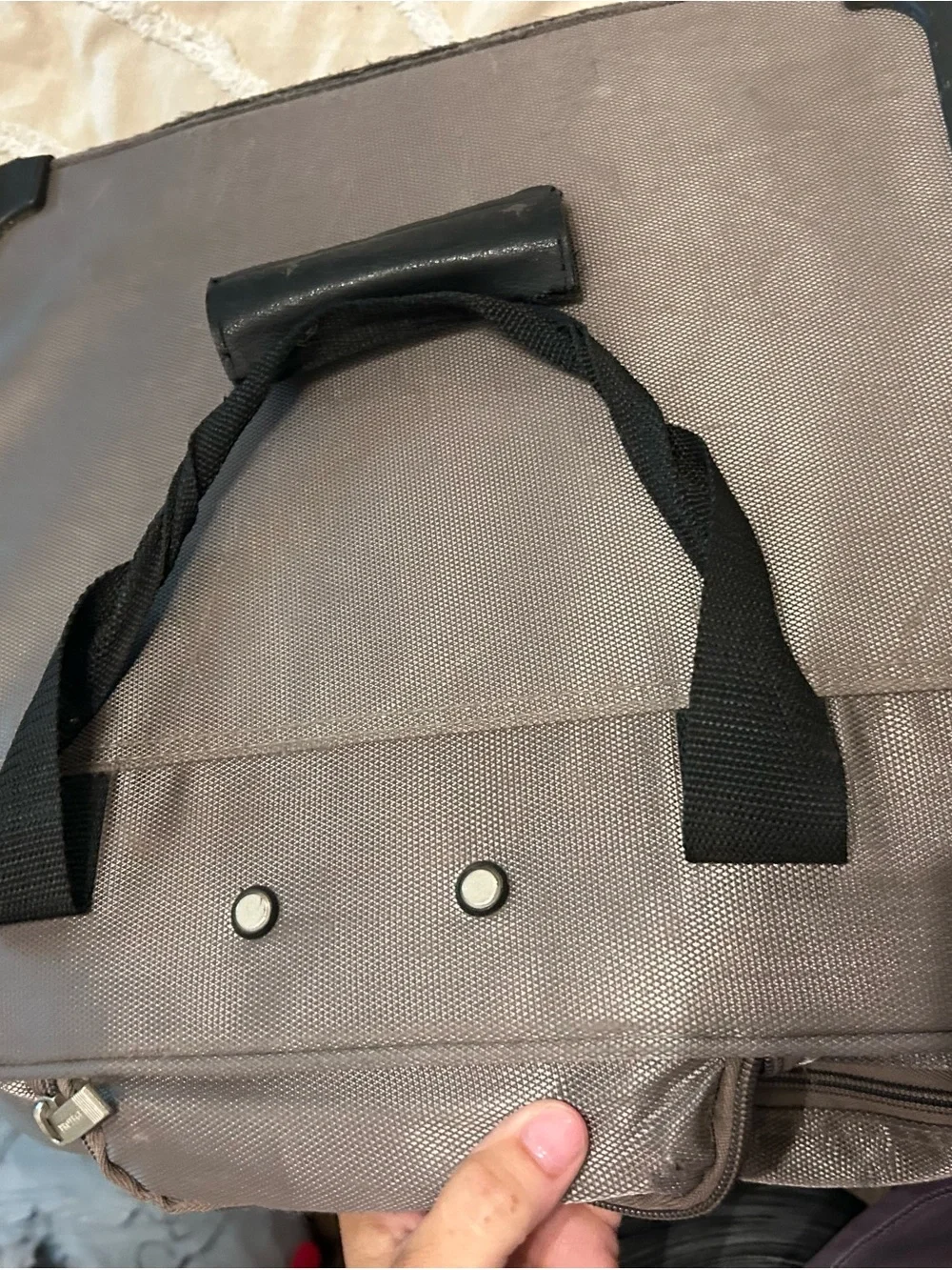 Professional Taupe Laptop Briefcase with Wheels - Men Bags
